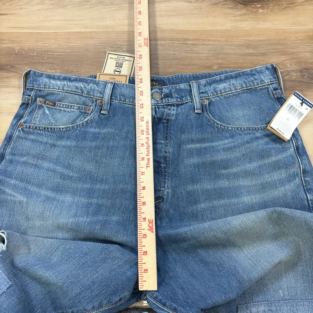 Polo Ralph Lauren Relaxed Straight Crop Jeans Womens 33 Distressed Cotton NEW - Picture 7 of 11